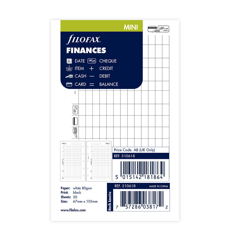 Filofax Mini Vertical Planner 2026 - English Format Leporello Year Planner