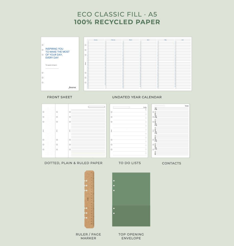 Filofax UK Eco Classic Fill Undated - A5