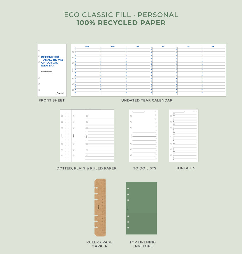 Filofax UK Eco ©lassic Fill Undated - Personal