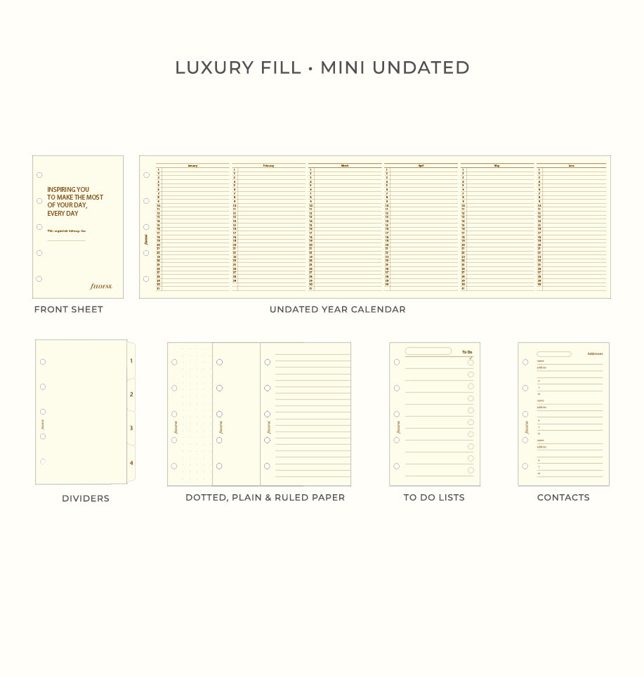 Filofax UK Luxury Fill Undated - Mini