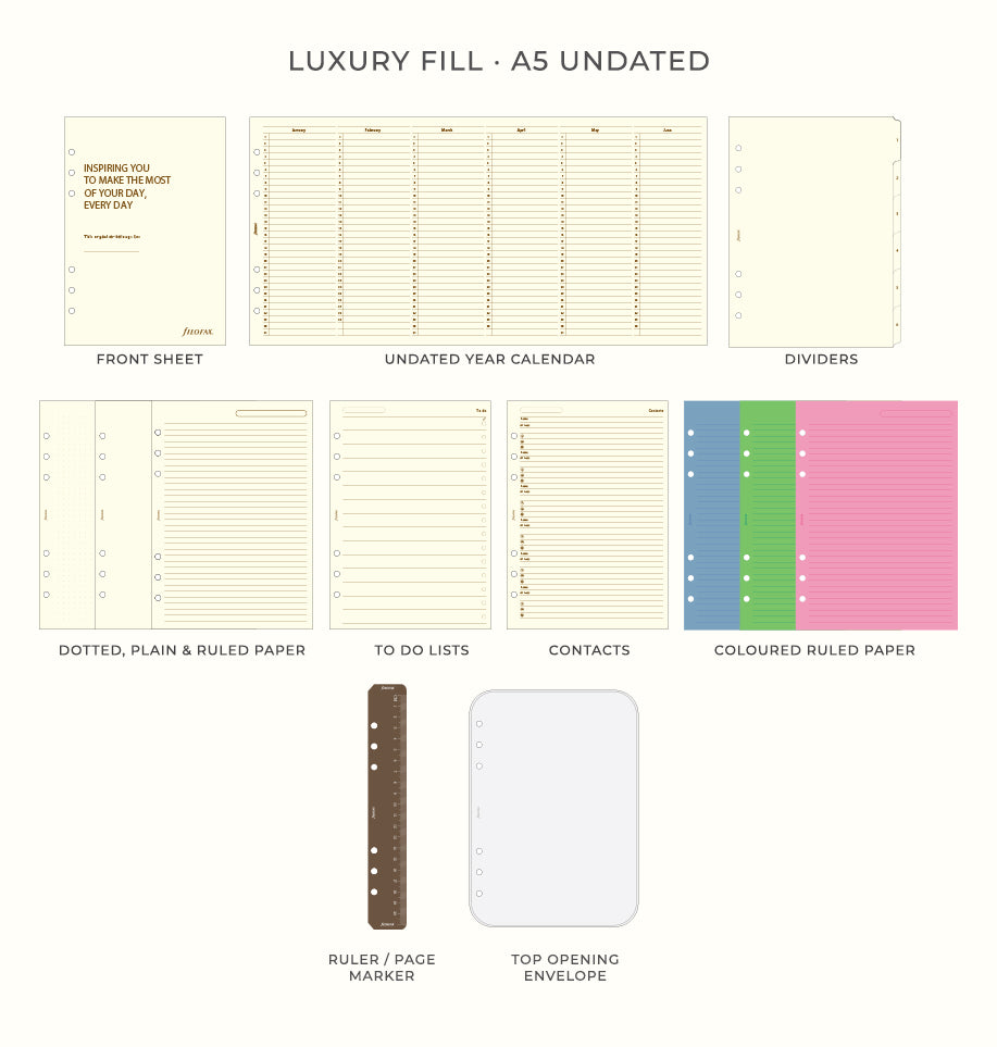 Filofax UK Luxury Fill Undated - A5