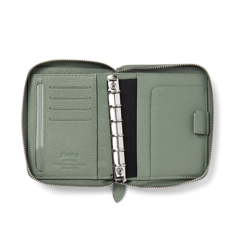 26-022400 Norfolk Pocket Compact Zip Sage Organiser