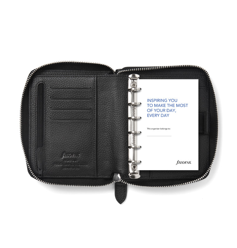 26-022401 Norfolk Pocket Compact Zip Black Organiser