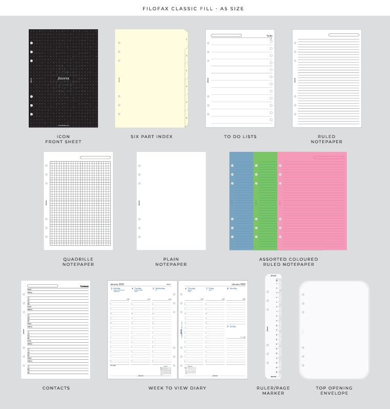Fill included with Metropol Zip A5 Organiser