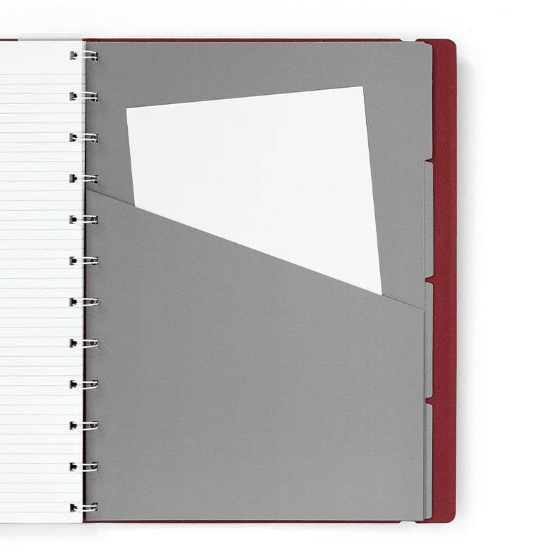 Filofax Contemporary A4 Refillable Notebook in Burgundy with pocket