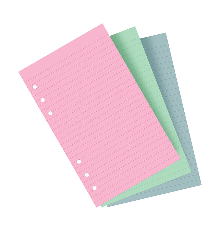 Fashion Coloured Ruled Notepaper Refill - Personal