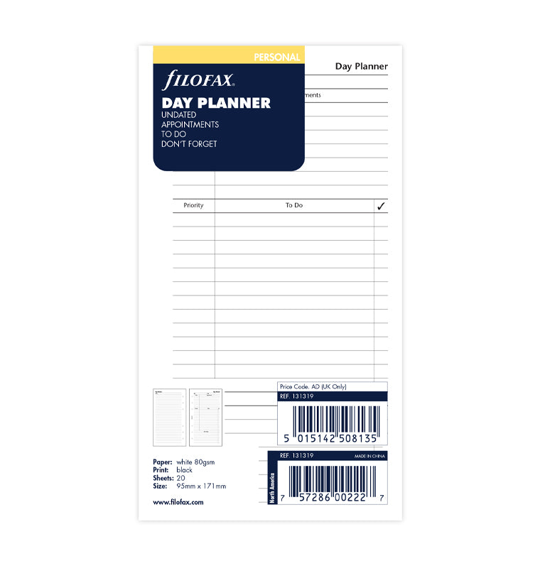 Filofax Undated Day Planner - Personal size - in packaging