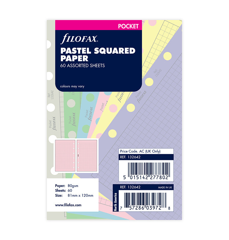 Pastel Squared Notepaper Refill - Pocket