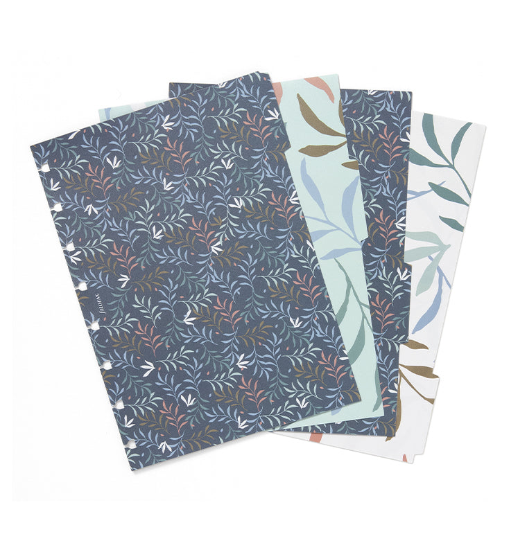 Botanical A5 Notebook Dividers for Filofax Refillable Notebooks