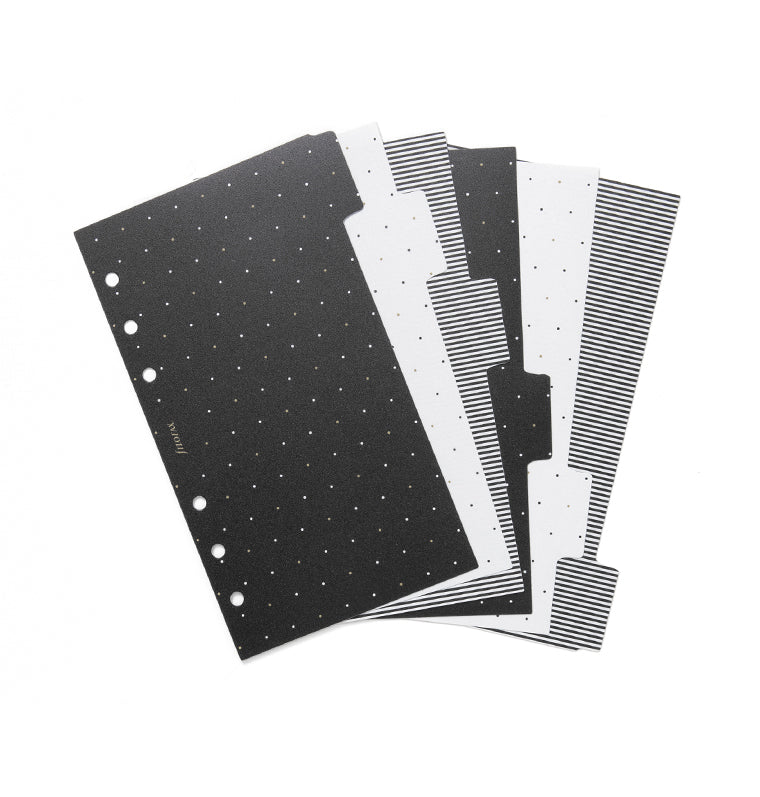 Filofax Moonlight Dividers for Personal size Organisers and Clipbook