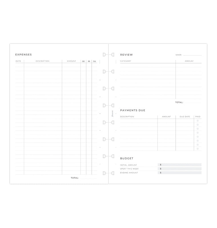 Expense Tracker Notebook Refill - A5