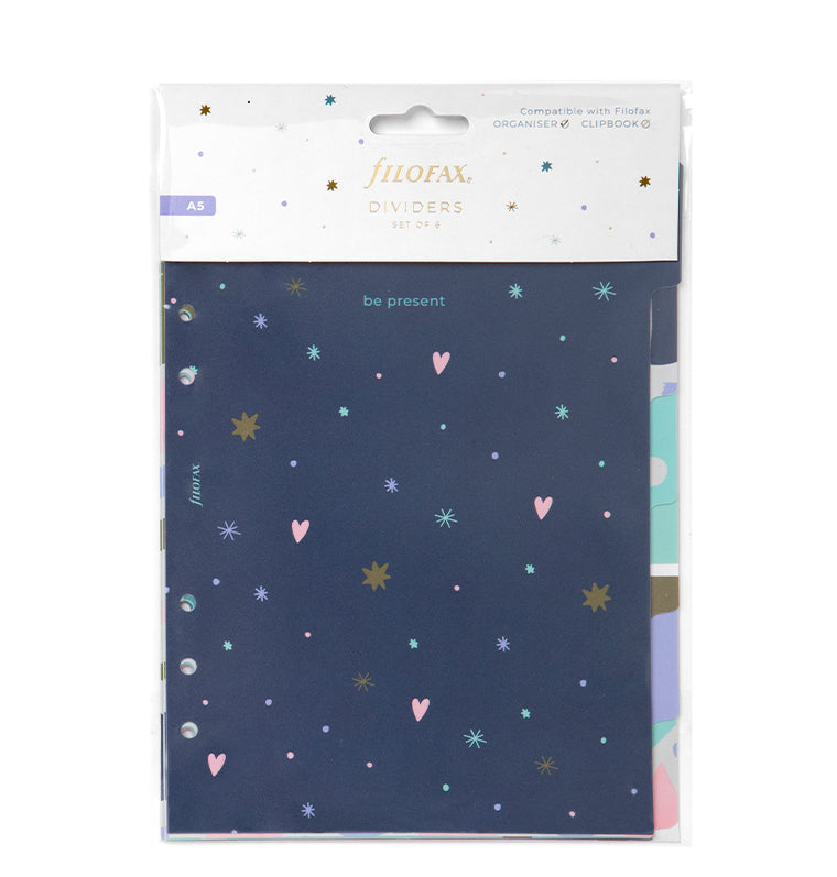 Good Vibes A5 Size Dividers for Filofax Organisers and Clipbook -  in Packaging