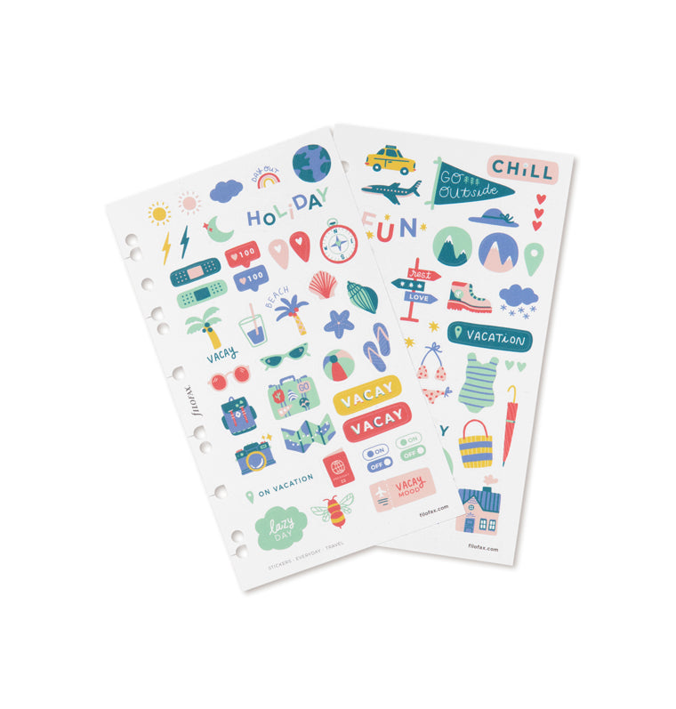 Filofax Everyday Travel Stickers for Organisers, Notebooks and Clipbook