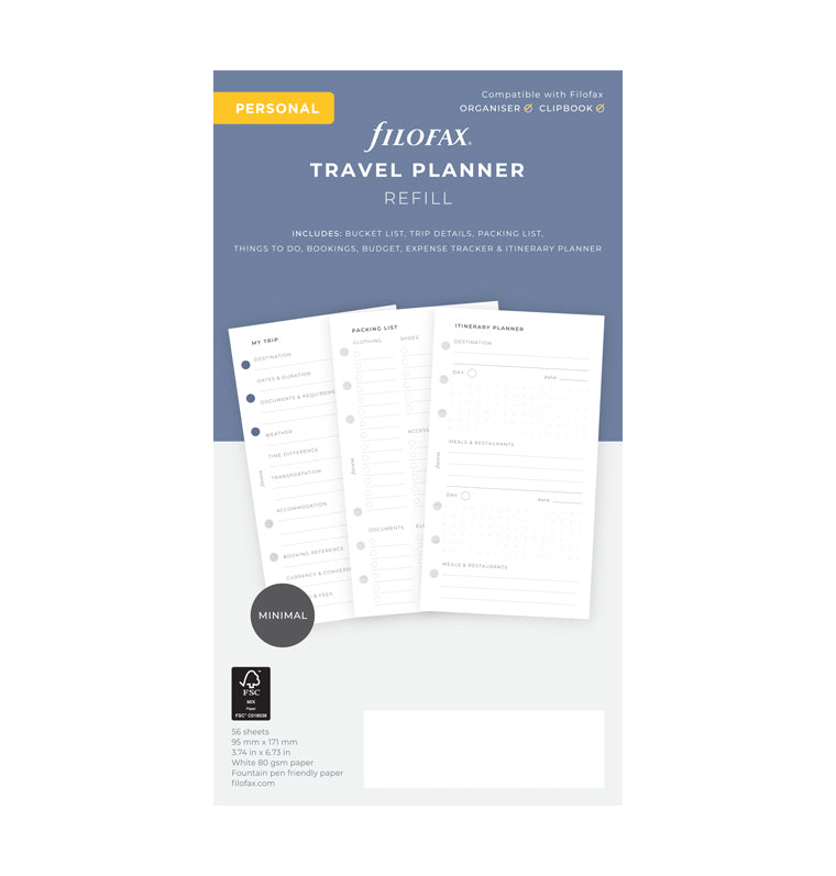 Travel Planner Refill Personal | Filofax – Filofax UK