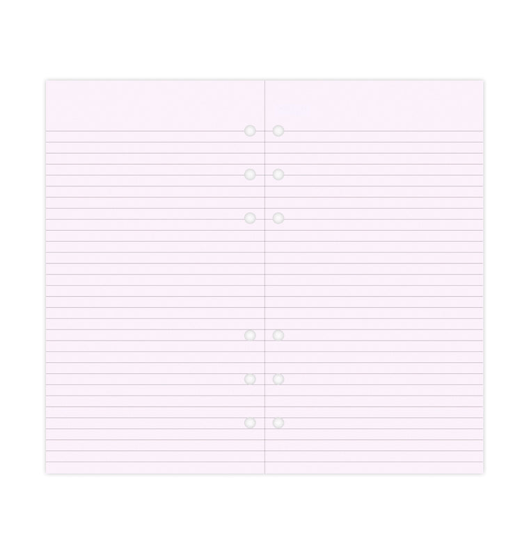 Filofax Organiser Lavender Ruled Notepaper Refill - Personal