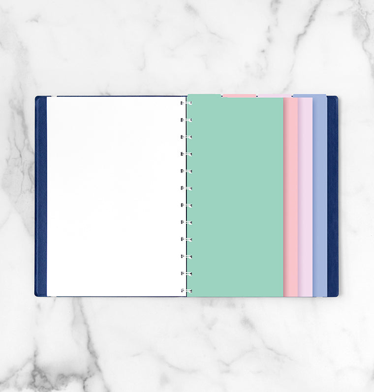 Pastel A4 Notebook Dividers for Filofax Refillable Notebook