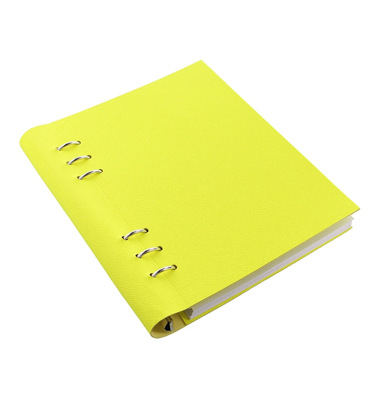 Clipbook Saffiano Fluoro Yellow A5 Notebook