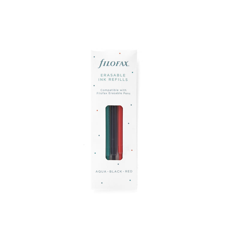 Filofax Erasable Pen Ink Refills - Aqua Black Red