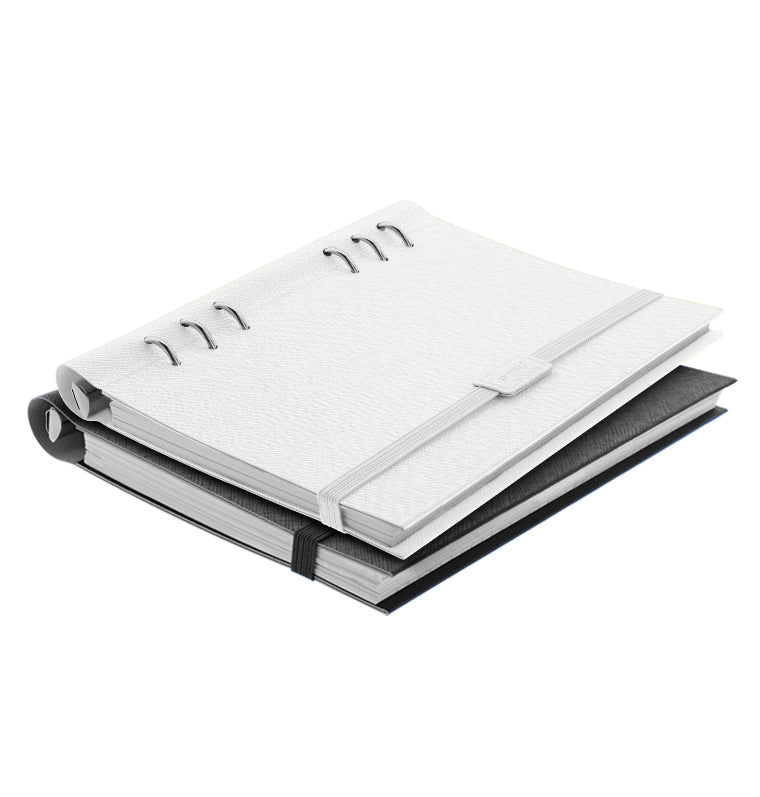 Clipbook Classic Monochrome A5 Elastic Closure White
