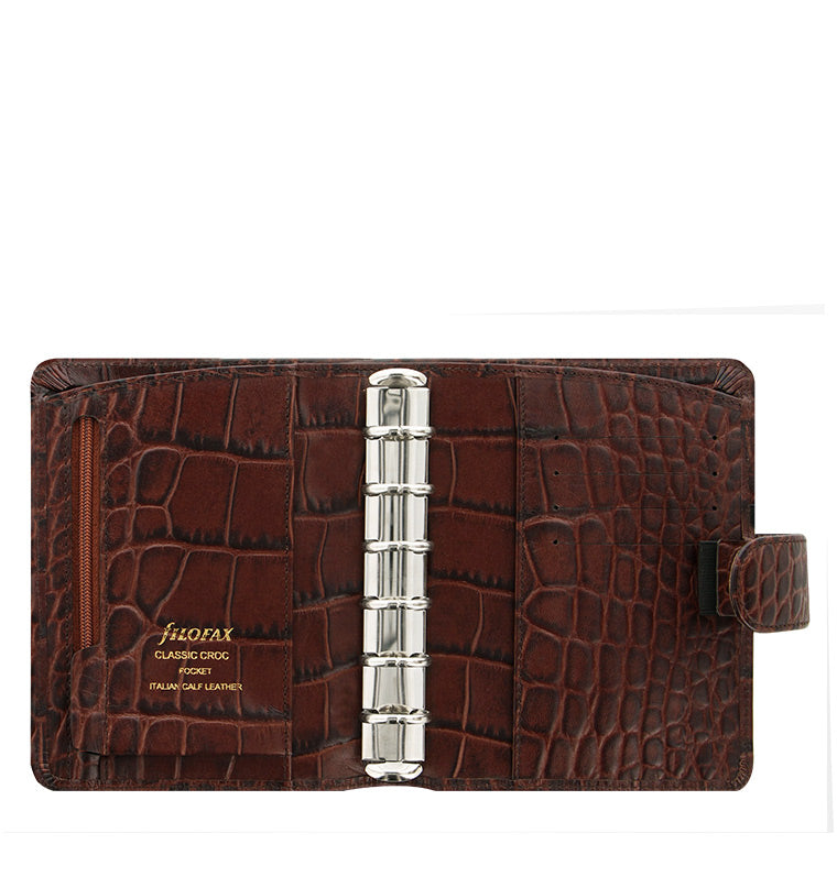 Classic Croc Leather Organiser - Pocket | Filofax – Filofax UK