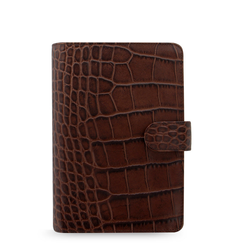 Filofax Classic Croc Chestnut Brown Leather Personal Organiser
