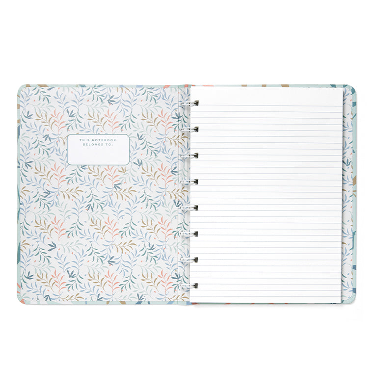 Filofax Botanical A5 Refillable Notebook with patterned inside cover