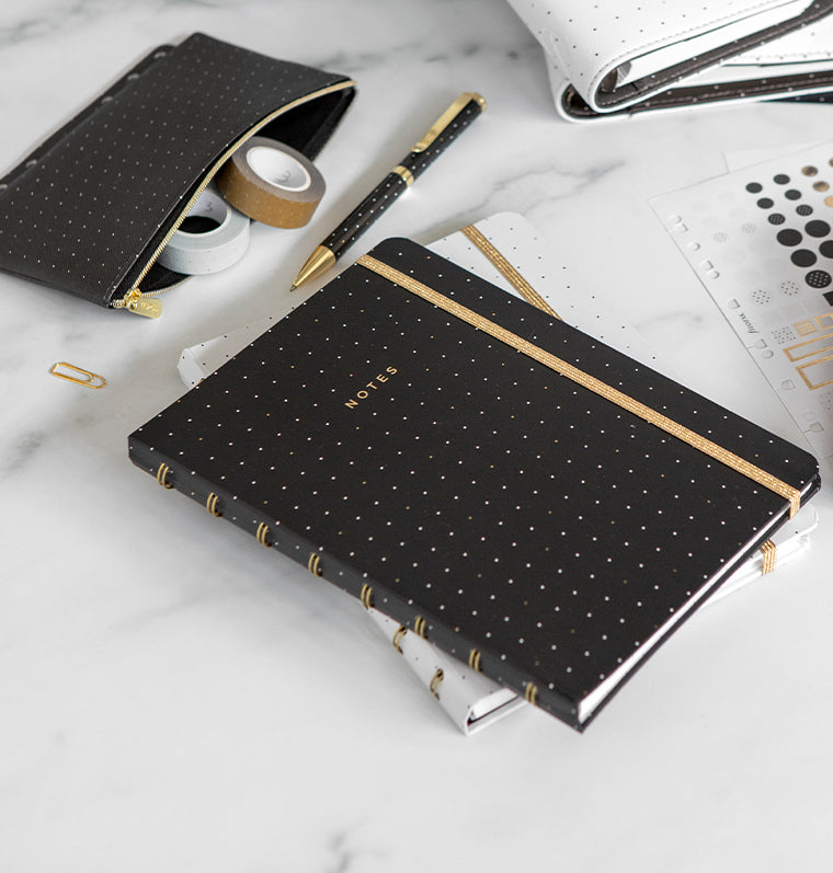 Filofax Moonlight A5 Refillable Notebook on desk