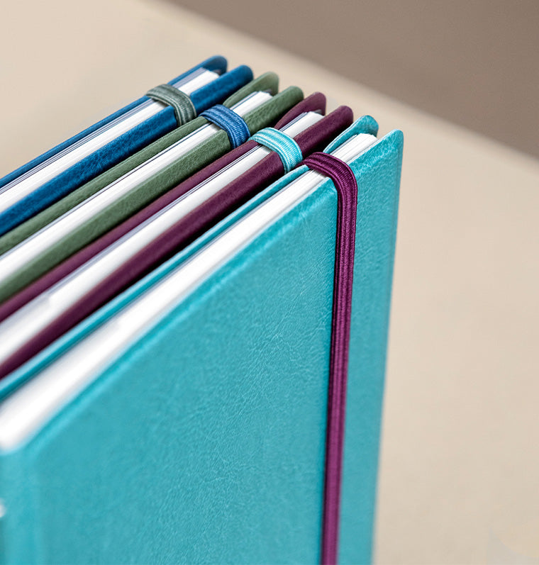 Filofax Contemporary A5 Refillable Notebook in Teal, Plum, Jade and Blue Steel