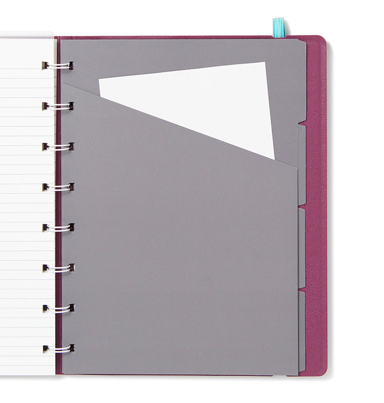 Filofax Contemporary A5 Refillable Notebook in Plum purple with pocket