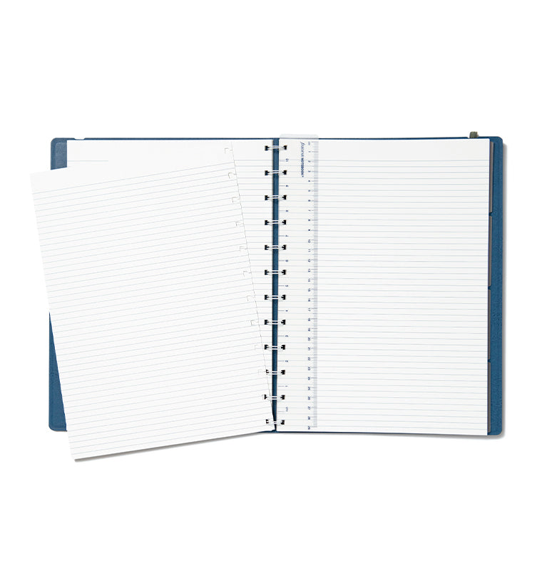 Filofax Contemporary A4 Refillable Notebook in Blue Steel with removable pages