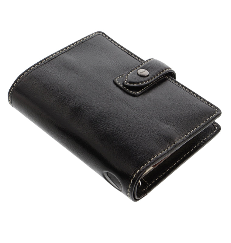 Filofax Leather Malden Pocket Organiser in Black