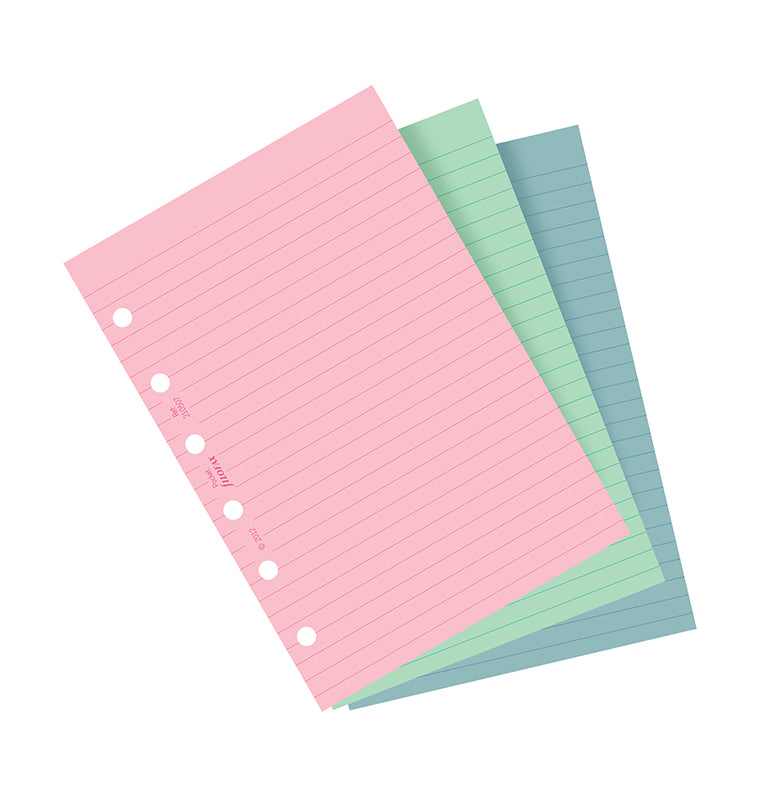 Fashion Coloured Ruled Notepaper Refill - Pocket