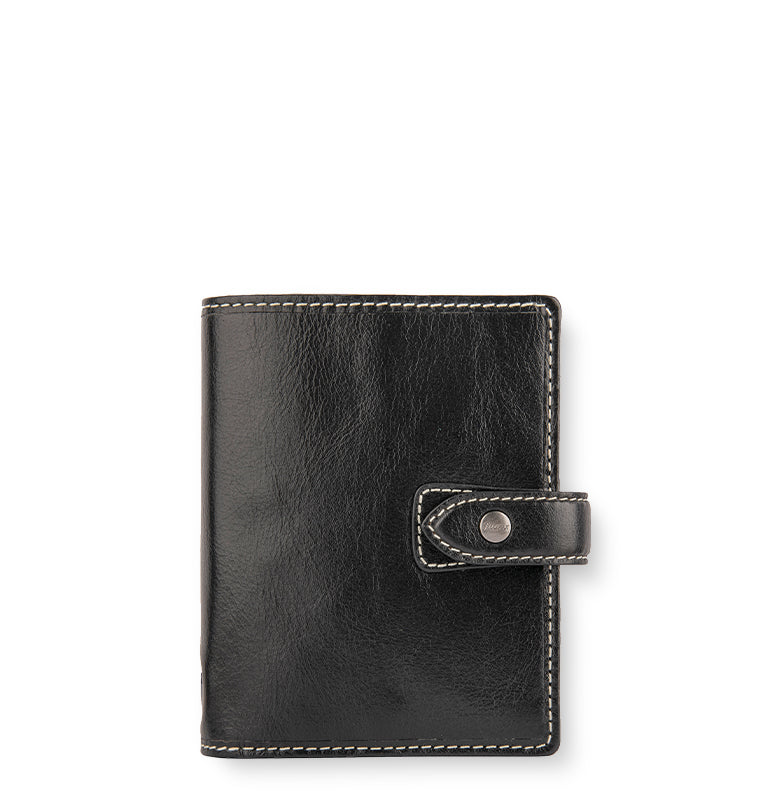 Filofax Leather Malden Pocket Organiser in Black