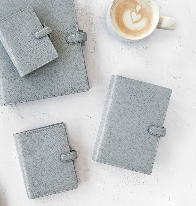 Finsbury Slate Grey Leather Organiser in Mini, Pocket, Personal and A5 sizes