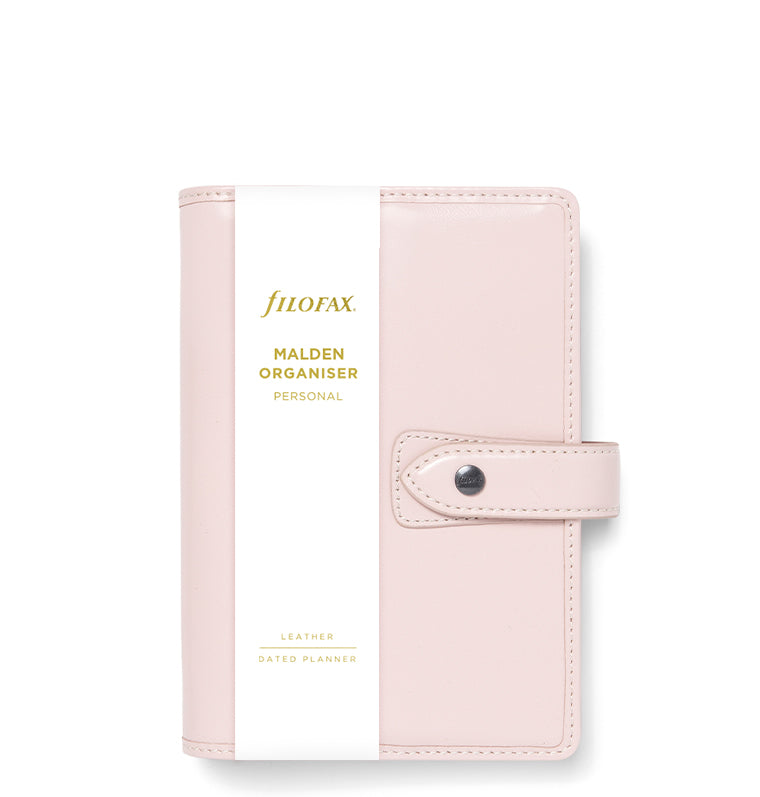 Filofax Leather Malden Personal Organiser in Pink - in packaging