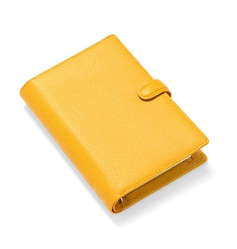 Filofax Finsbury Personal Leather Organiser in Mustard Yellow