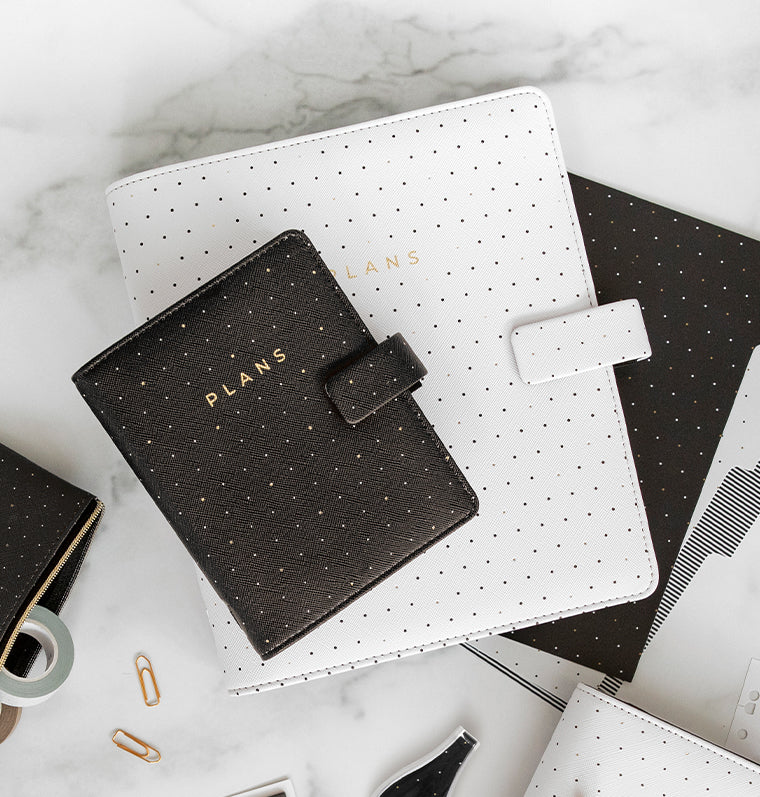 Agenda Filofax Moonlight A5 2026 - Organiseur Avec Calendrier, Couverture Noire Et Dorée