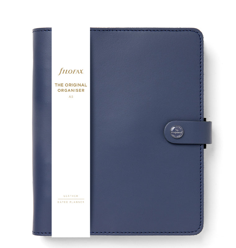 Filofax The Original A5 Leather Organiser in Midnight Blue - Packaging