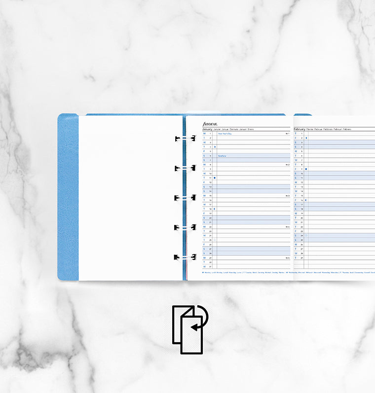 Refillable Notebook Year Planner Refill - Pocket 2024 Multilanguage - Filofax