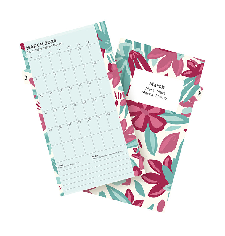 Filofax A5 Illustrated Floral Week on 2 Pages 2024 Diary Pack