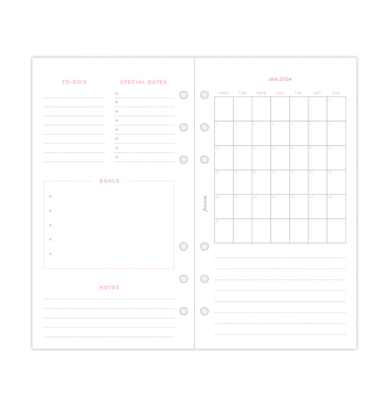 Confetti Week On Two Pages Diary - Personal 2024 Multilanguage - Filofax