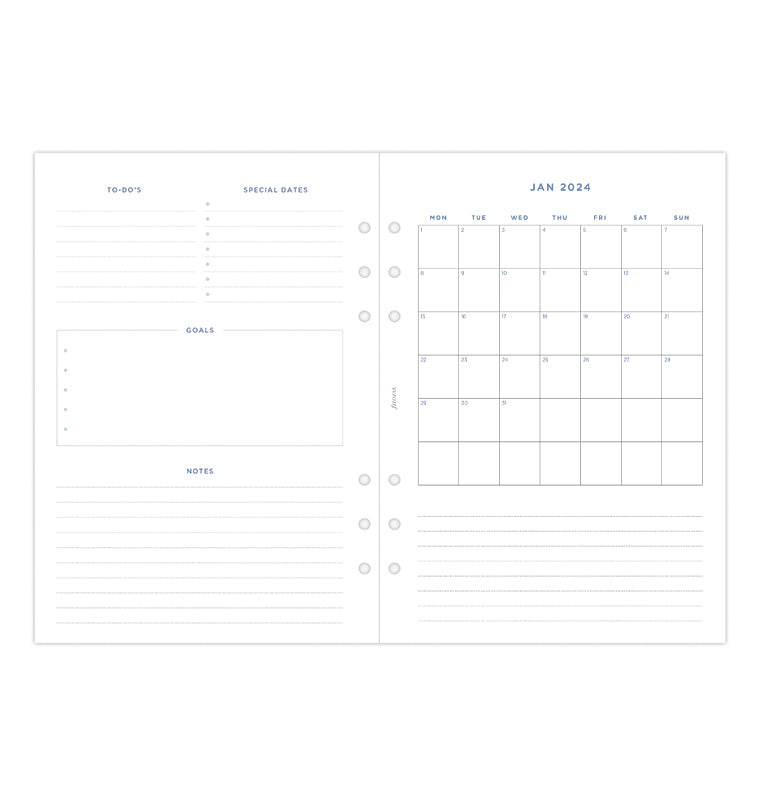Garden Week On Two Pages Diary - A5 2024 Mutilanguage - Filofax
