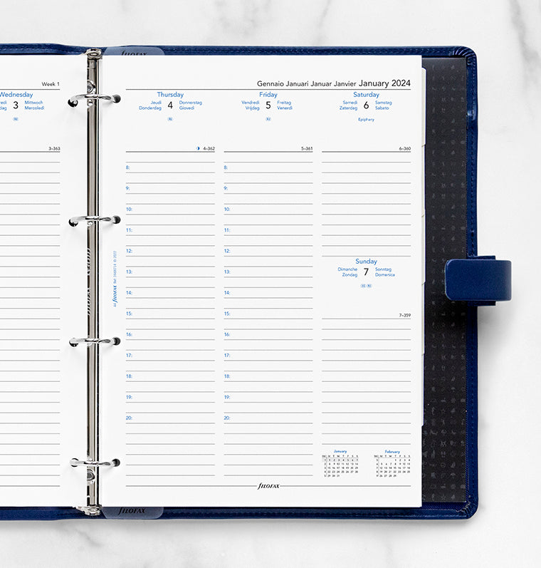 Week On Two Pages Diary With Appointments - A4 2024 Multilanguage - Filofax