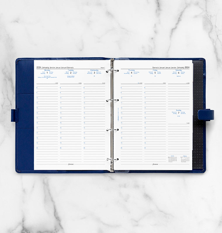 Week On Two Pages Diary With Appointments - A4 2024 Multilanguage - Filofax