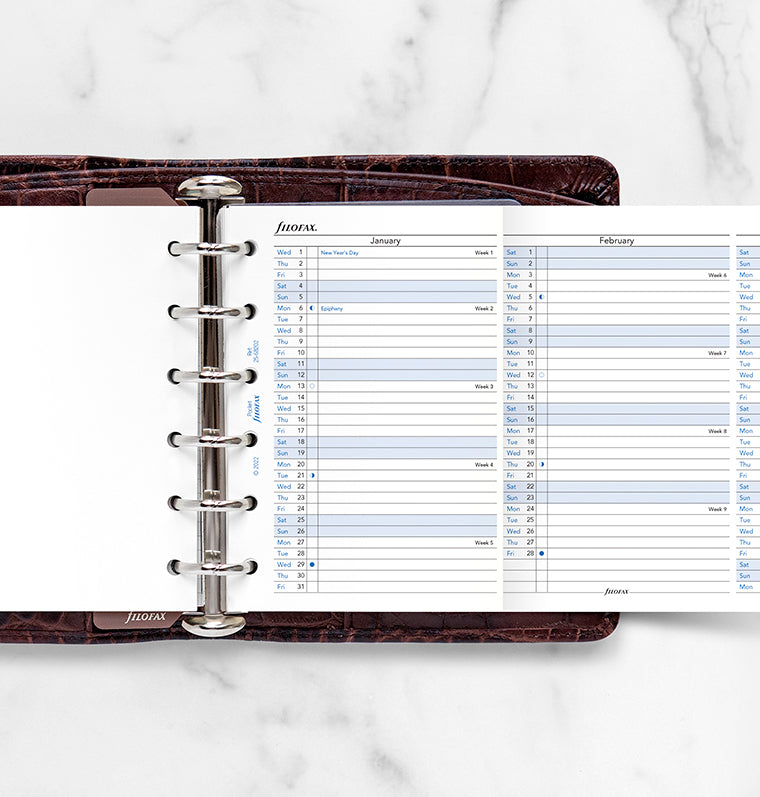 thumbnail image 2 of Filofax A5 Vertical Year Planner Refill - 2025, Cotton Cream Paper, Fold-Out Calendar For Organizers & Diaries 2 of 13