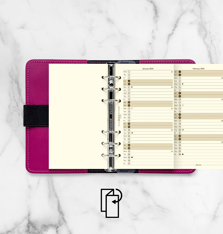 thumbnail image 2 of Filofax A5 Vertical Year Planner Refill - 2025, Cotton Cream Paper, Fold-Out Calendar For Organizers & Diaries 2 of 13