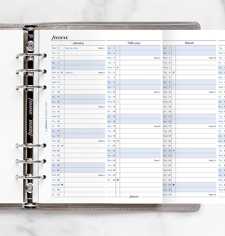Vertical Year Planner A5 2025 Filofax Filofax UK Vertical year planner a5 2025 filofax filofax uk