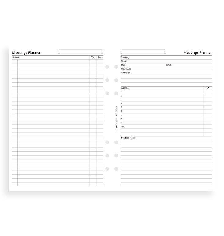 hoverUndated Meetings Planner Refill A5