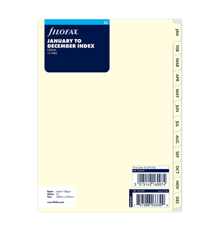 Filofax - Recharge PERSONAL Planning vertical en anglais 2024 ou 2025