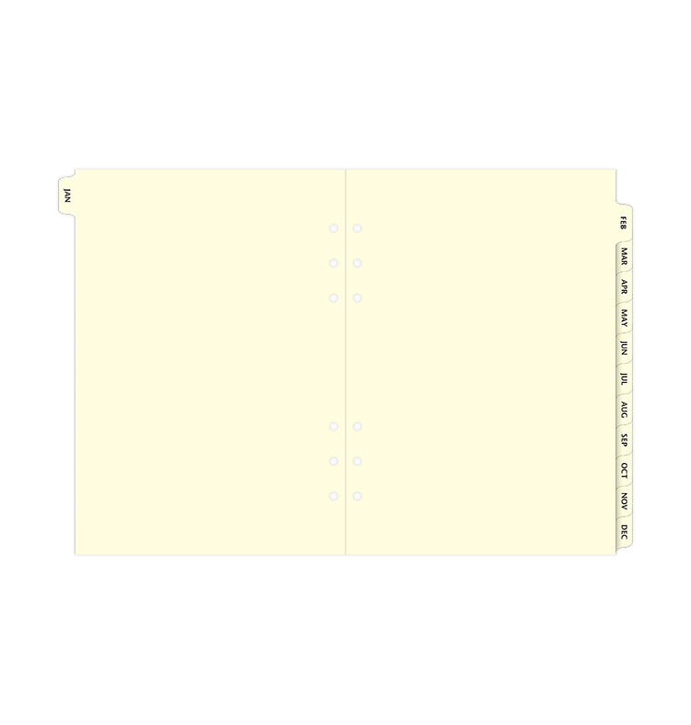 Cotton Cream January-December Dividers - A5
